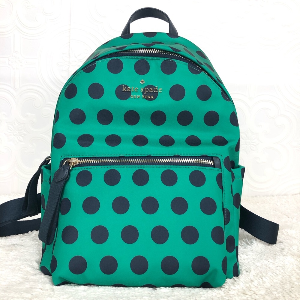 🌸SOLD🌸Kate Spade Polka Dotted Green Backpack 🎒NWT